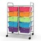 10 Drawer Rolling Storage Cart with Lockable Wheels Metal Frame Organizer for Office Classroom Craft Room Storage
